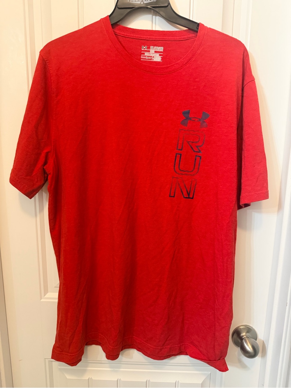 Under Armour Red Short Sleeve RUN Logo Tee